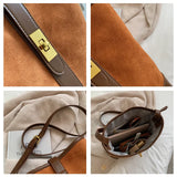 Matte PU Leather Bucket Shoulder Bag