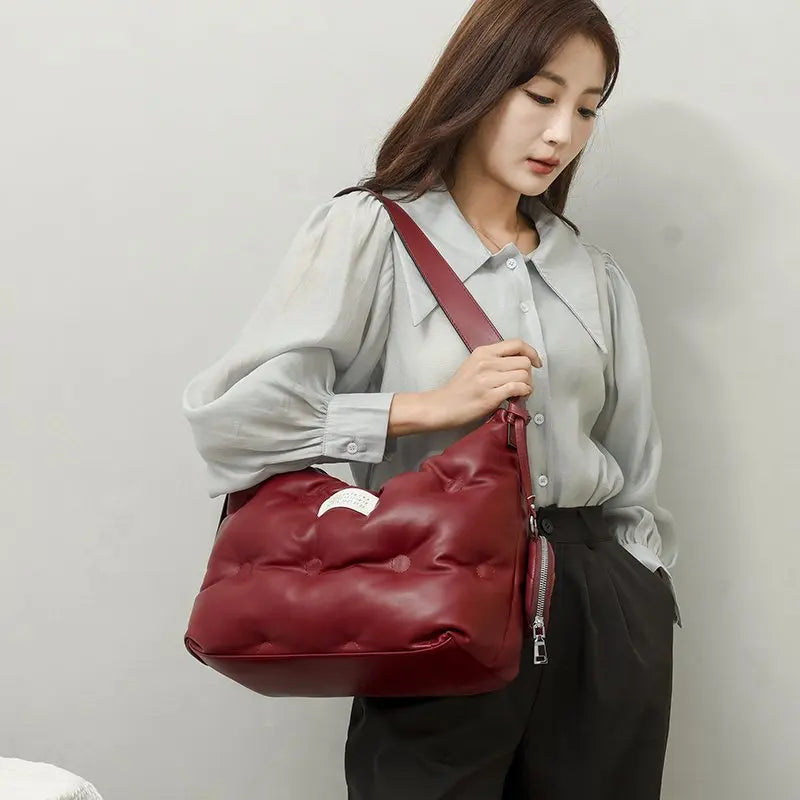 Brands Space Padded Large Tote Bag Women Handbags Nylon Down Cotton Shoulder Bag