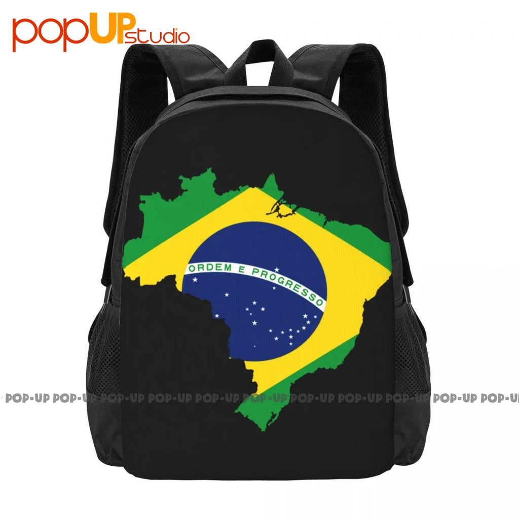 Brazil Flag Backpack Large Capacity Bookbag Portable 3D Printing