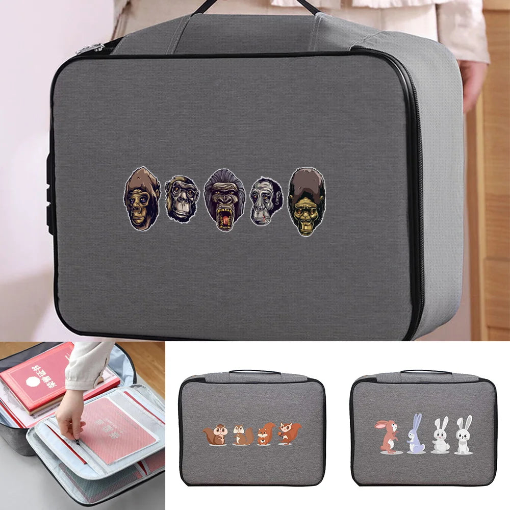 Cartoon Print Travel Document Organizer Waterproof Bag