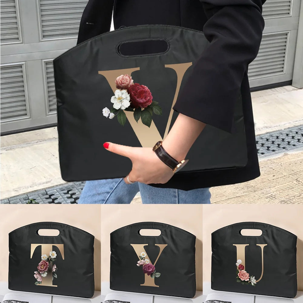 Briefcase Handbag 26 Letter Print Tote Business Laptop Bag