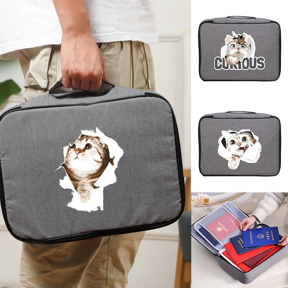 Cat Print Waterproof Travel Storage Bag