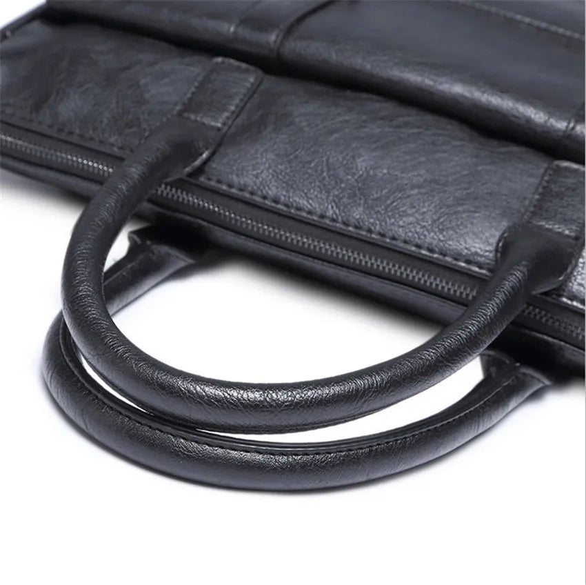 Men Leather Briefcase Bag Business Man Messenger Laptop Shoulder Handbag