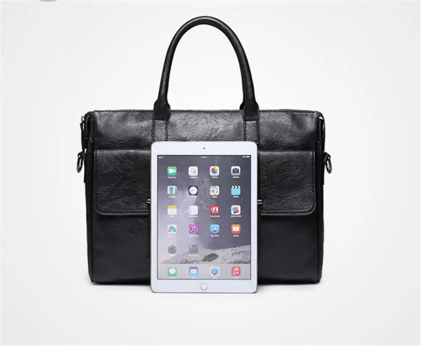 Men Leather Briefcase Bag Business Man Messenger Laptop Shoulder Handbag