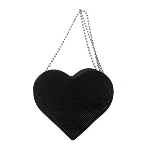 Bright Diamond Heart Shoulder Bags Chain Famous Bags
