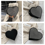 Bright Diamond Heart Shoulder Bags Chain Famous Bags