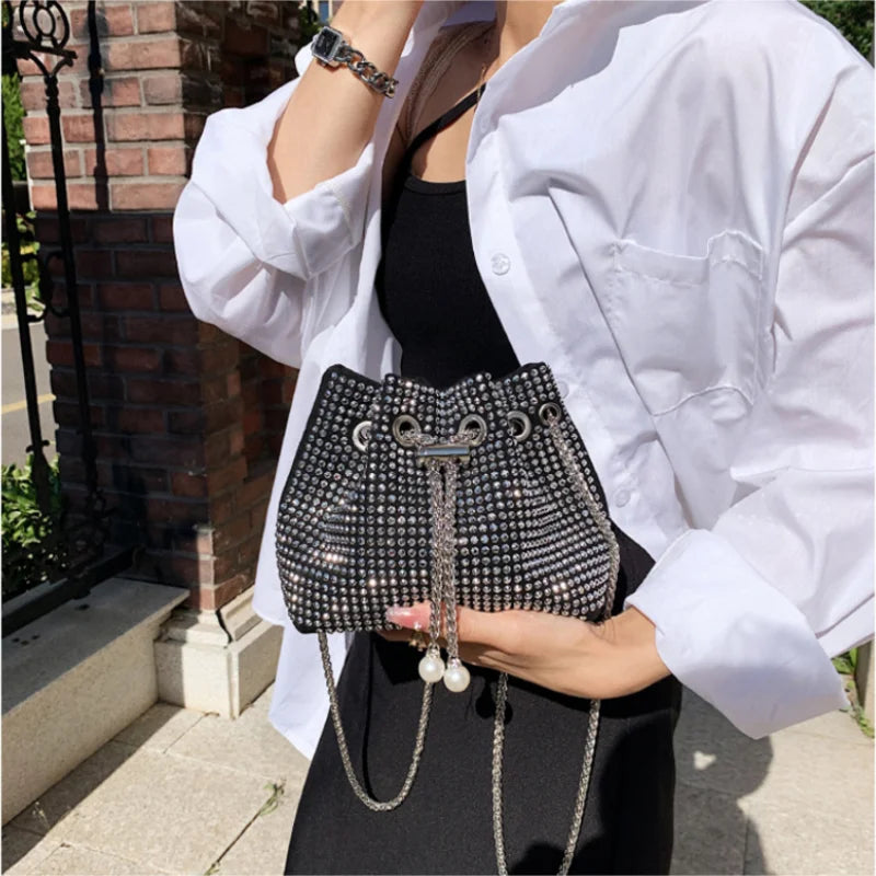 Bright Diamond Handbag Bucket Bag for Women