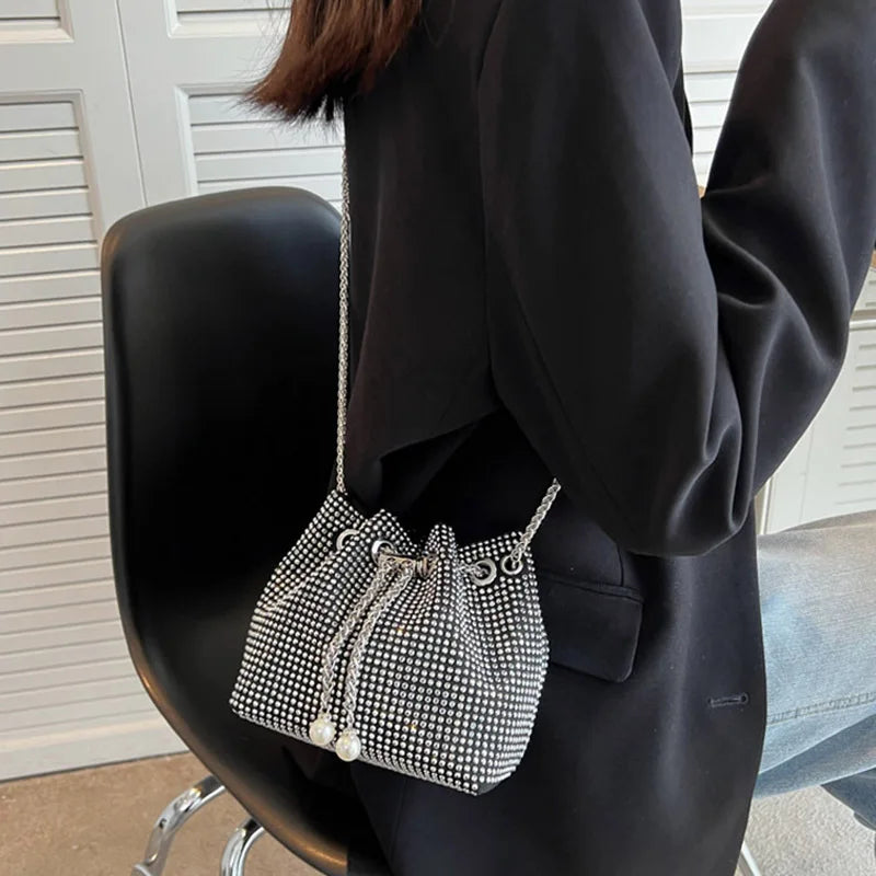 Bright Diamond Mini Chain Bucket Bag Shoulder Crossbody Bags