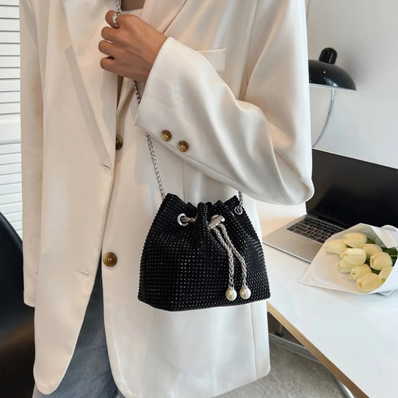 Bright Diamond Mini Chain Bucket Bag Shoulder Crossbody Bags
