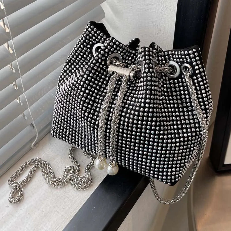 Bright Diamond Shoulder Bag Crossbody Bucket Handbag