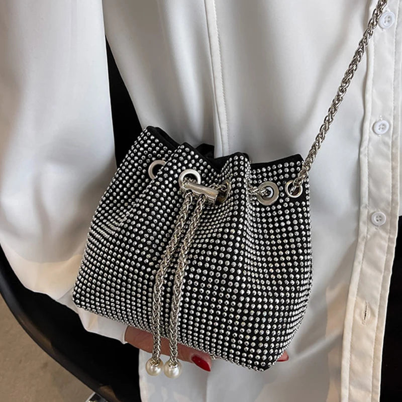 Bright Diamond Shoulder Bag Crossbody Bucket Handbag