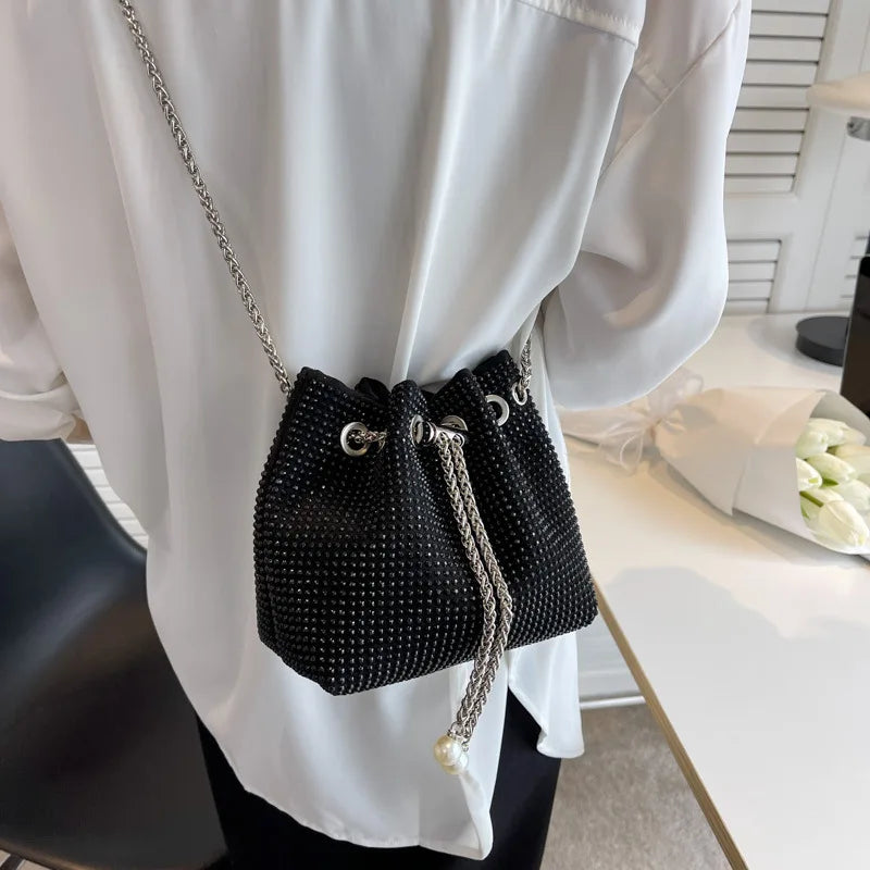 Bright Diamond Shoulder Bag Crossbody Bucket Handbag