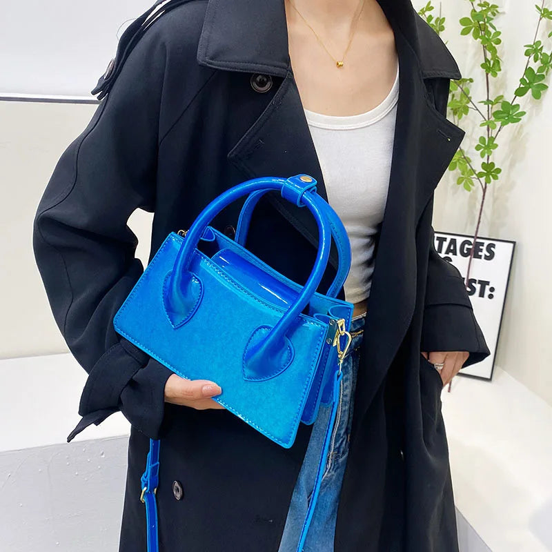 Bright Patent Leather Women's Bag Chain Shoulder Crossbody Purse