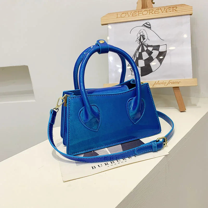 Bright Patent Leather Women's Bag Chain Shoulder Crossbody Purse