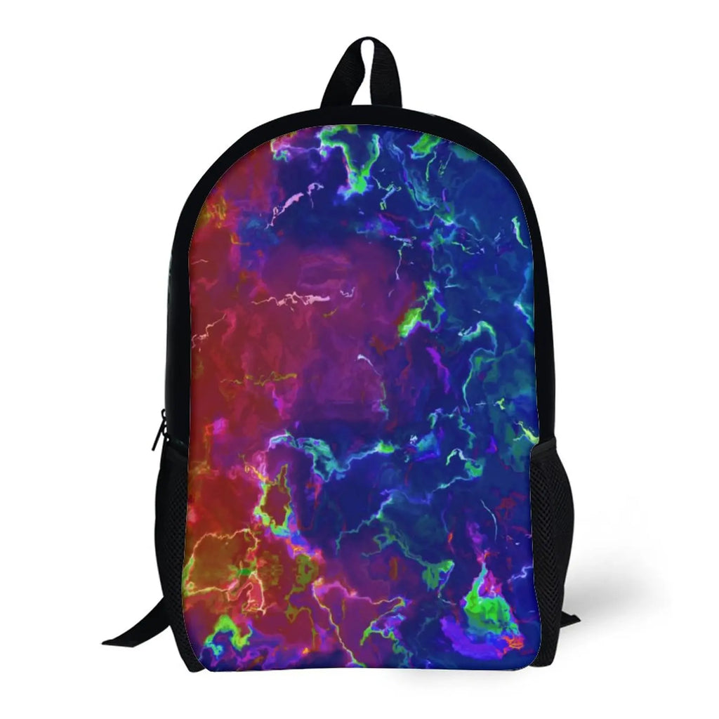 Bright Splash Print Backpack Abstract Ink Style Men Outdoor Soft