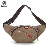 Brilljoy Canvas Waist Pack Shoulder Bags Zipper Chest Travel Fanny Waist Pack