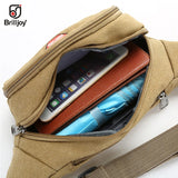 Brilljoy Canvas Waist Pack Shoulder Bags Zipper Chest Travel Fanny Waist Pack