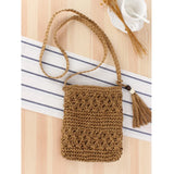 British Hollow Tassel Straw Bag Hand-Woven Beach Bag