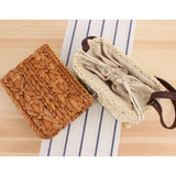 One-Shoulder Straw Bag Natural Hand-Woven Travel Vacation Beach
