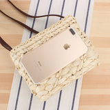 One-Shoulder Straw Bag Natural Hand-Woven Travel Vacation Beach