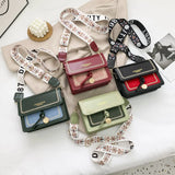 Contrast Leather Crossbody Bags for Women