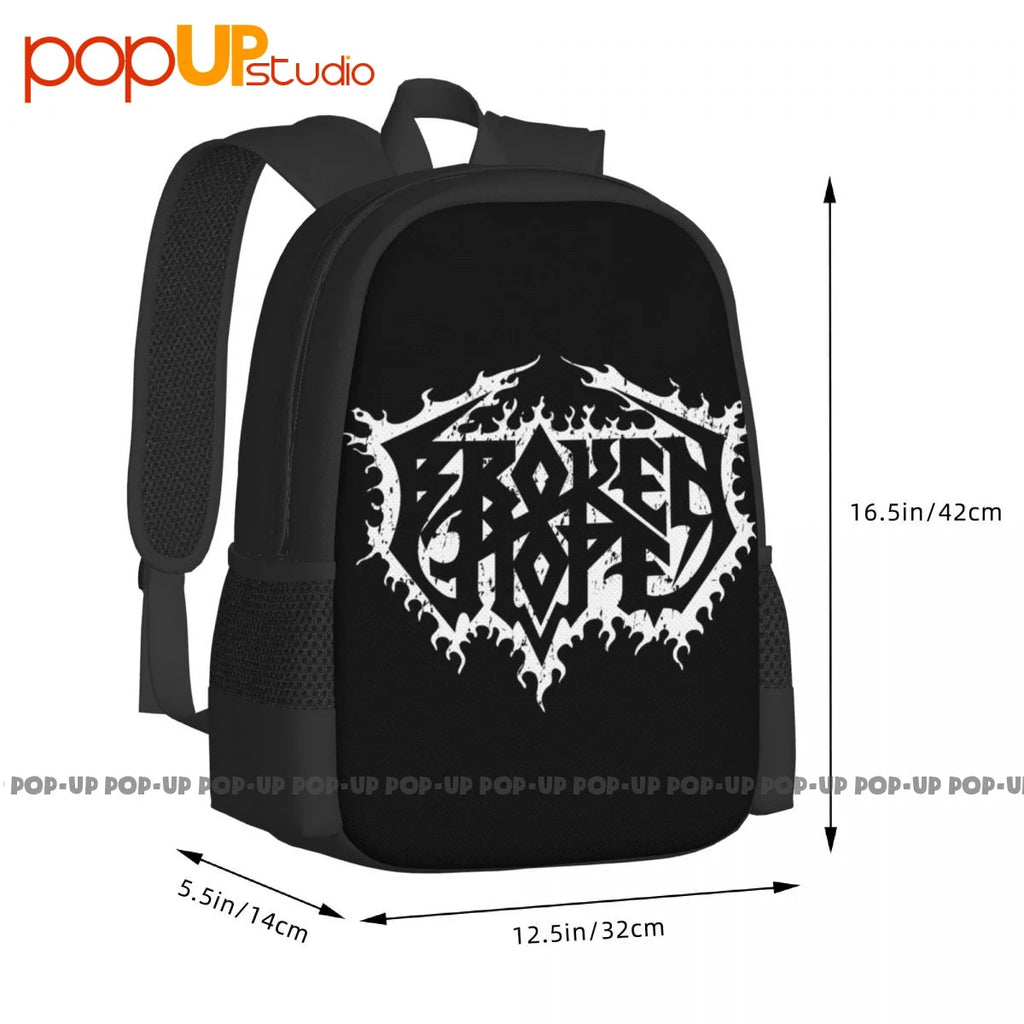 Broken Hope Band Backpack Large Capacity Gym Foldable