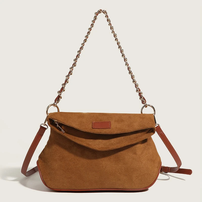 Brown Women's High-Quality Matte Tote Bag with Large Capacity