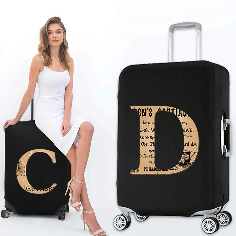 Brown 26 Letter Luggage Cover for 18-32 Inch Luggage Travel Dust Cover