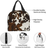 Brown Cow Print Cartoon Insulated Lunch Bag for Women