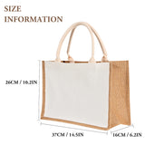 Brown Letters Pattern Burlap Bag Foldable Shoulder Bags Portable Canvas Bags