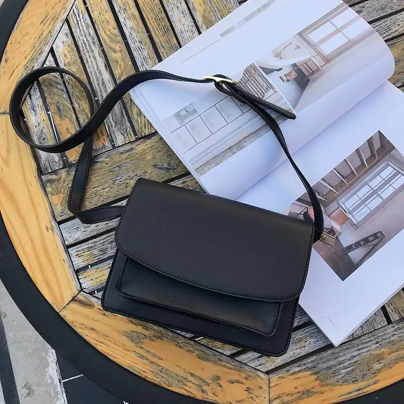 Brown Mini Square Bag Cover Envelope Shoulder Bags For Women Leather Handbags