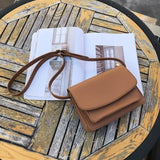 Brown Mini Square Bag Cover Envelope Shoulder Bags For Women Leather Handbags