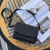 Brown Mini Square Bag Cover Envelope Shoulder Bags For Women Leather Handbags