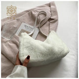 Brown Plush Crossbody Bag Winter Leisure Armpit Bag Women'S Bag