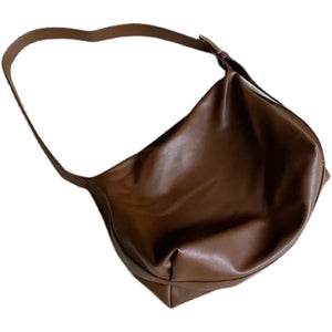 Brown Pu Large-capacity Ladies College Tote Bag Autumn