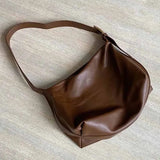 Brown Pu Large-capacity Ladies College Tote Bag Autumn