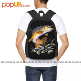 Brown Trout Fishing Backpack Large Capacity Gym Training
