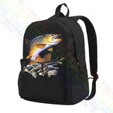 Brown Trout Fishing Backpack School Style Sports Bag