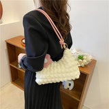 Bubble Flower Handbag For Women Summer Shoulder Bag Sweet Girls Underarm Bag