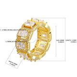 Bubble Iced Baguette Ring Men Hip Hop Jewelry