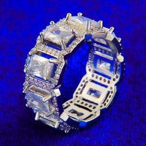 Bubble Iced Baguette Ring Men Hip Hop Jewelry
