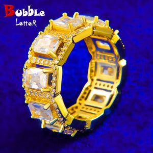 Bubble Iced Baguette Ring Men Hip Hop Jewelry