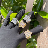 Bubble Letter Men Ring Baguette Star Charm Hip Hop Jewelry Gift