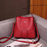 Bucket Bag Women PU Leather Shoulder Messenger Bag