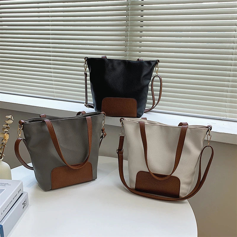 Bucket Leather Women's Bag Shoulder Bag Large Capacity Crossbody Bag