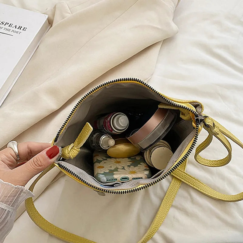 Bucket Shoulder Bags for Women High Leather Crossbody Bag Classic Handbags