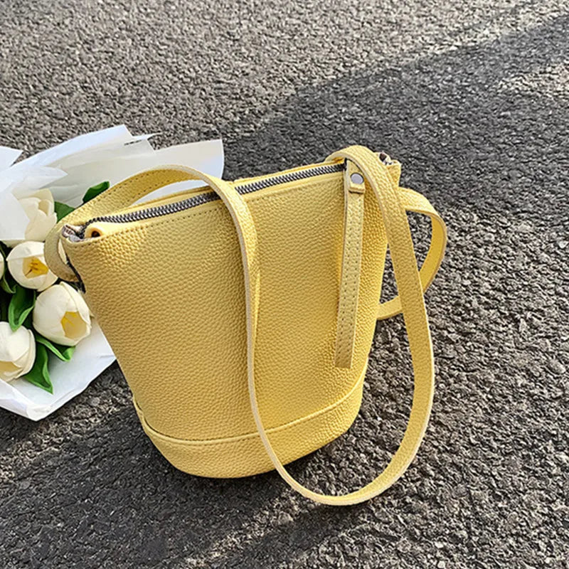 Bucket Shoulder Bags for Women High Leather Crossbody Bag Classic Handbags