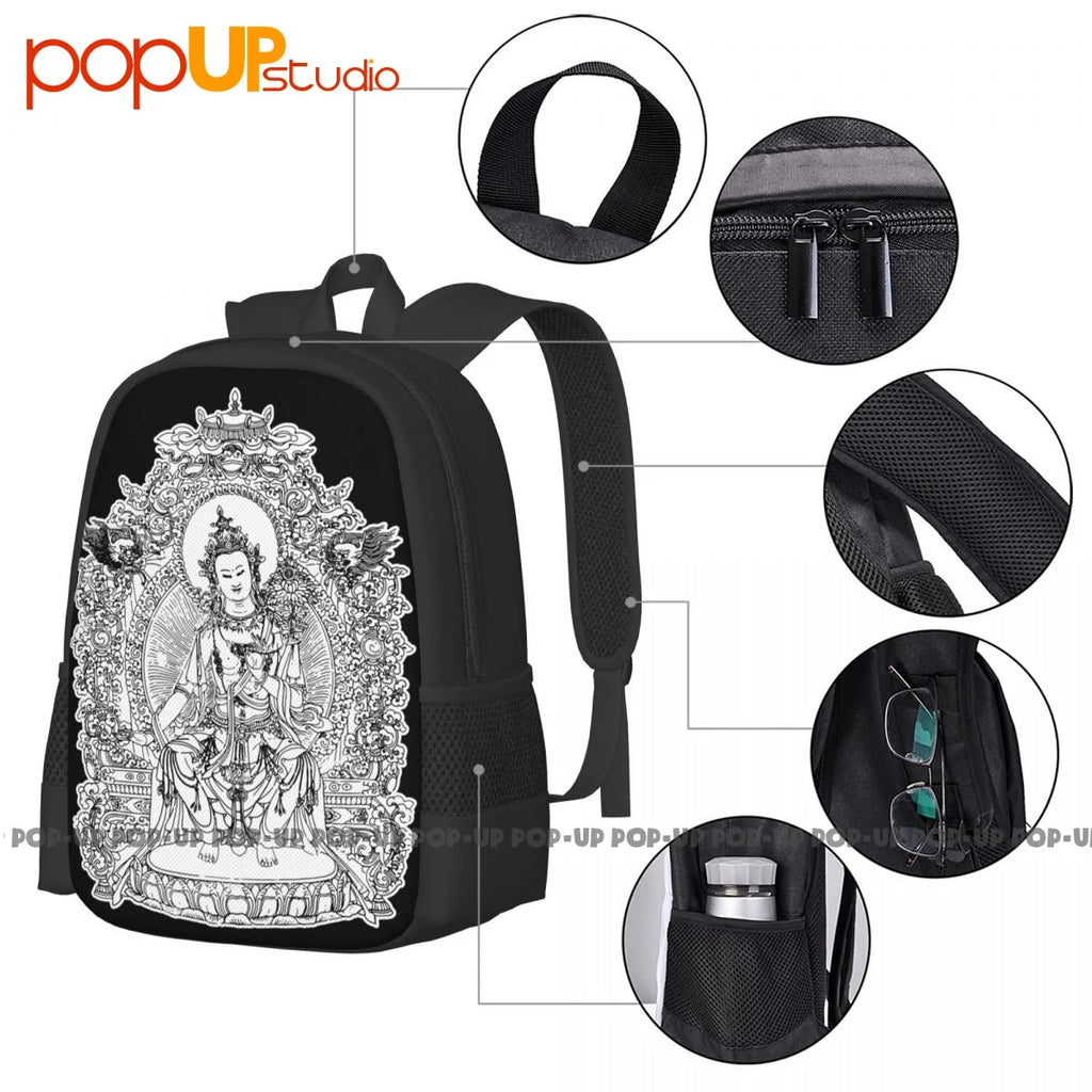 Buddha Kung Fu Shaolin Monk Deity Backpack Large Capacity Schoolbag
