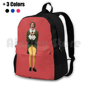 Buddy The Elf! Will Ferrell Elf Christmas Movie Outdoor Hiking Backpack