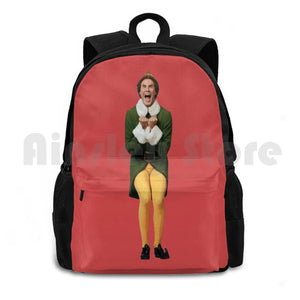 Buddy The Elf! Will Ferrell Elf Christmas Movie Outdoor Hiking Backpack